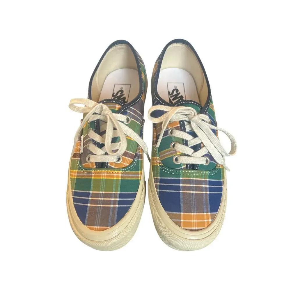 VANS ANAHEIM FACTORY 44DX LOW TOP PLAID CANVAS LACE UP SHOES MEN/WOMEN